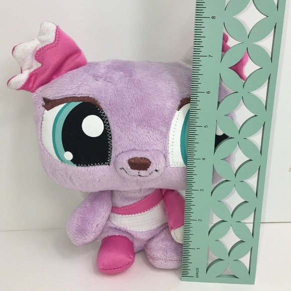Littlest Pet Shop Plush Wackiest Dog Purple Pink Stuffed Animal Hasbro Big Eyes - Picture 9 of 12